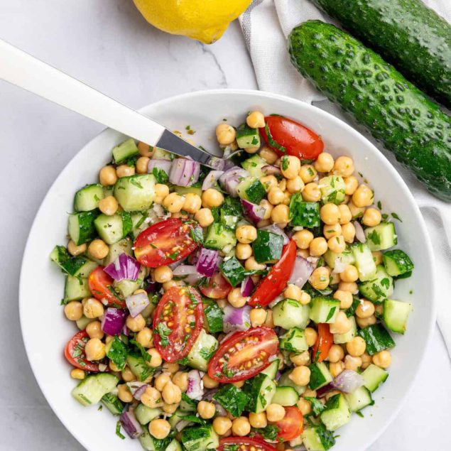 Cucumber Chickpea Salad