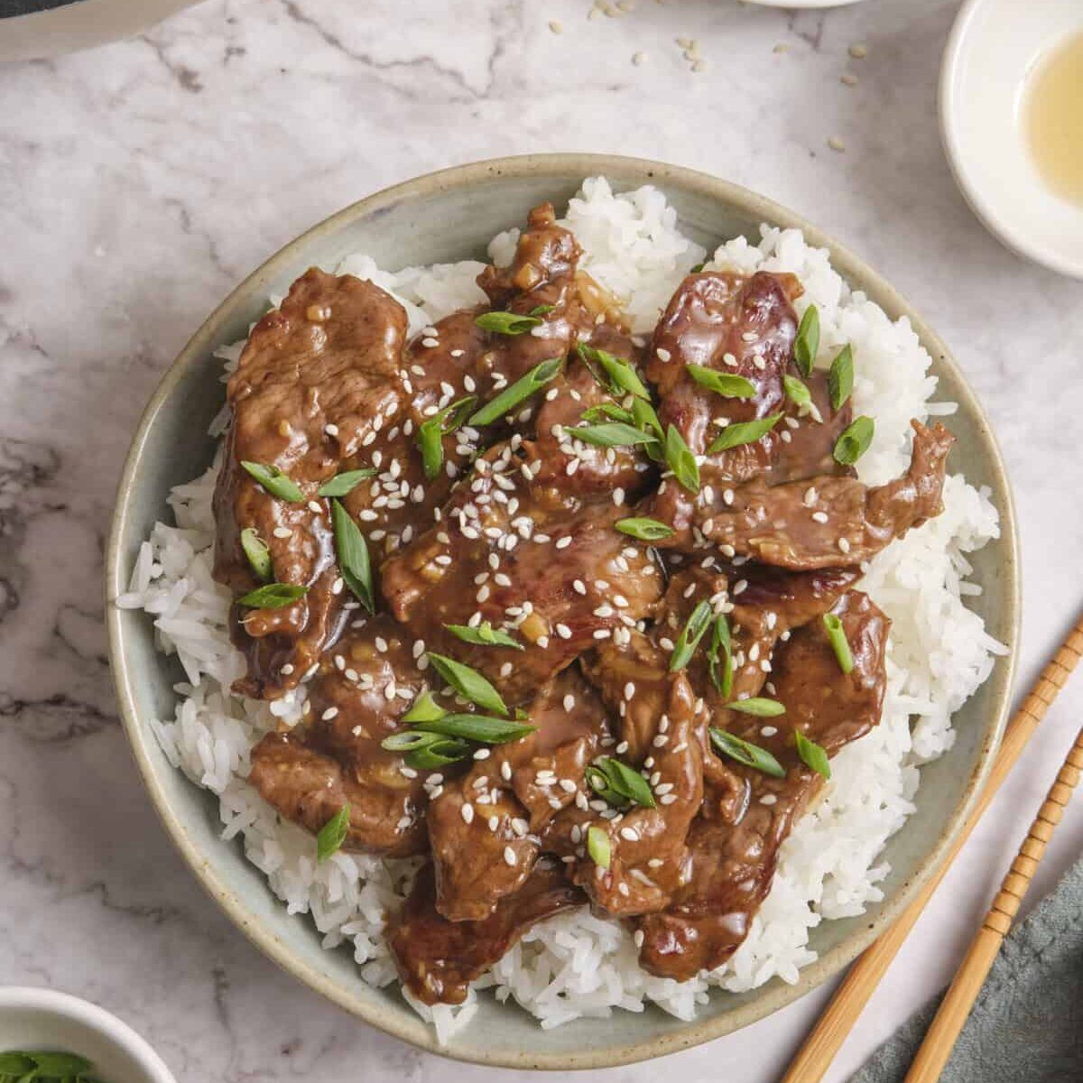 A mouth-watering Mongolian Beef dish, representing the satisfaction of successfully filing AZ Taxes Form 285