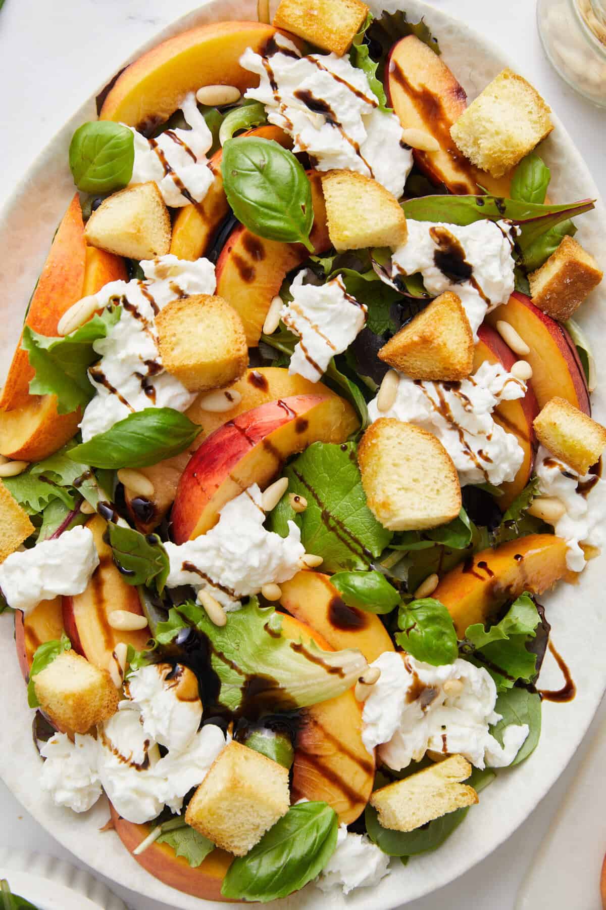 Peach Burrata Salad - foodfaithfitness