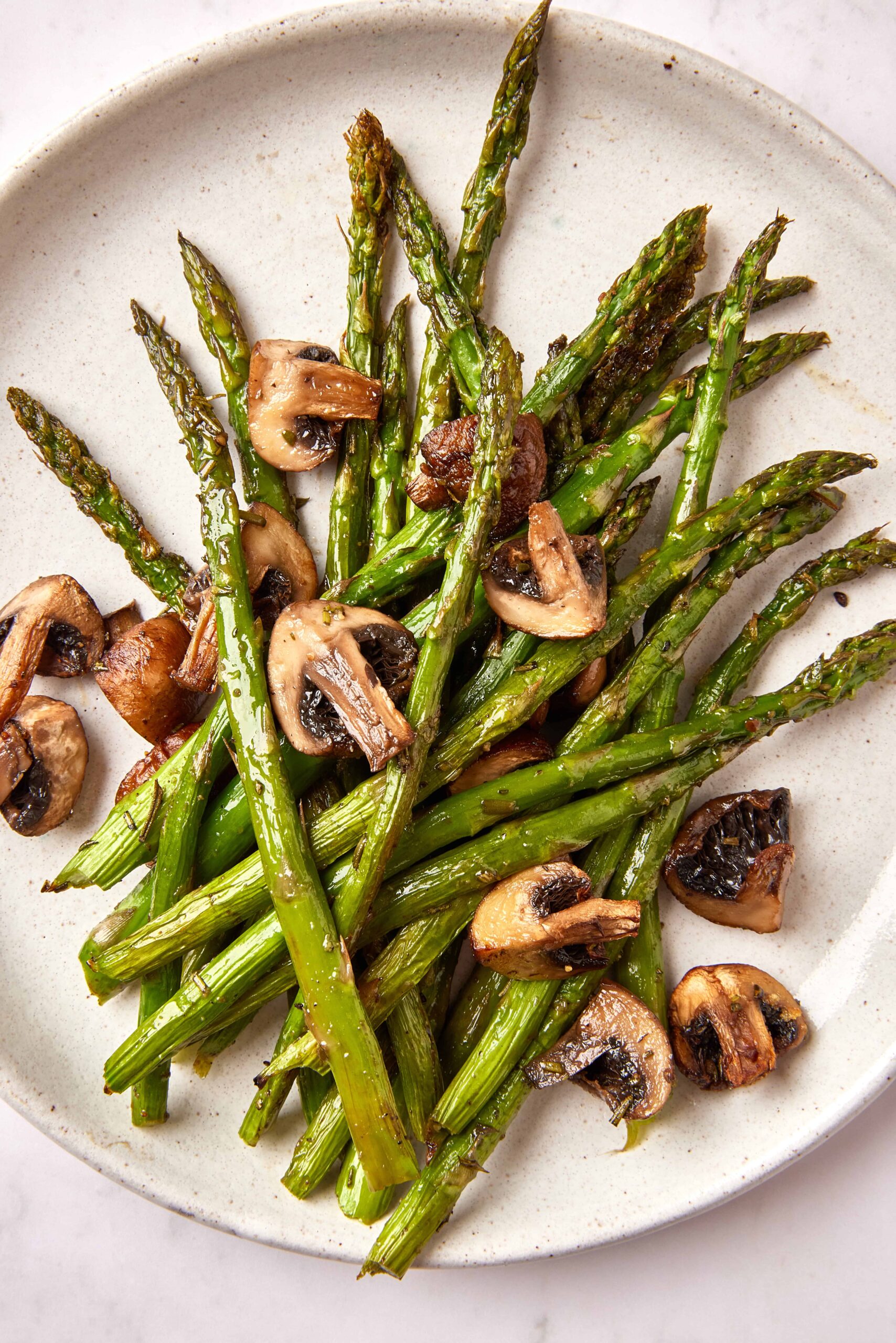 Roasted Asparagus And Mushrooms
