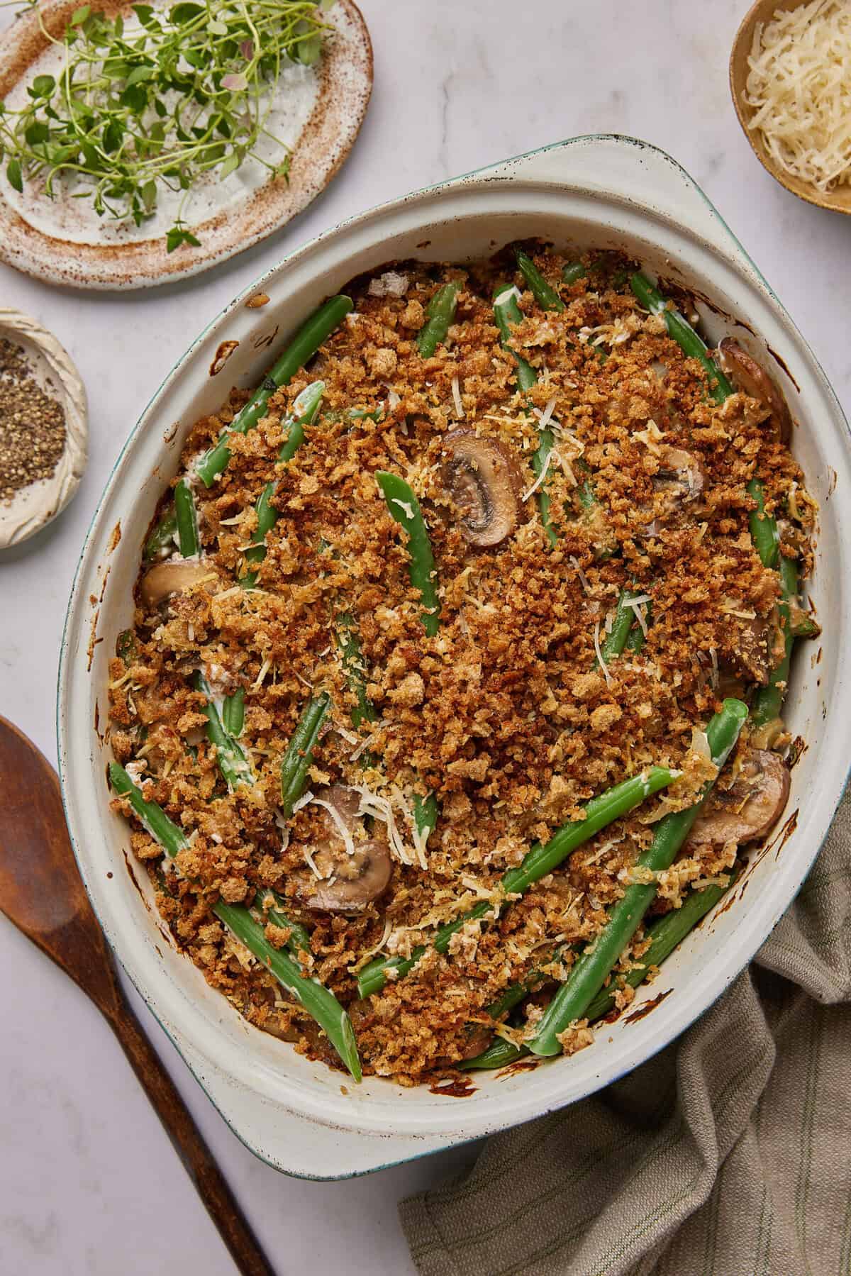 Healthy Green Bean Casserole - foodfaithfitness
