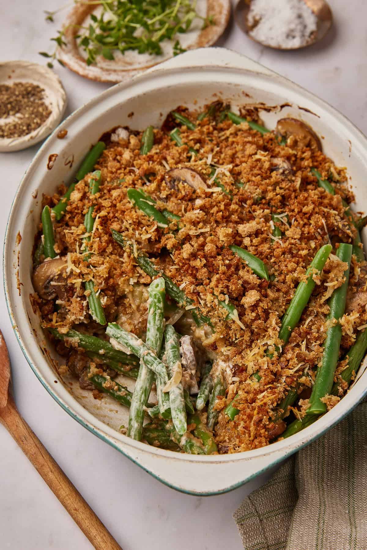 Healthy Green Bean Casserole - foodfaithfitness