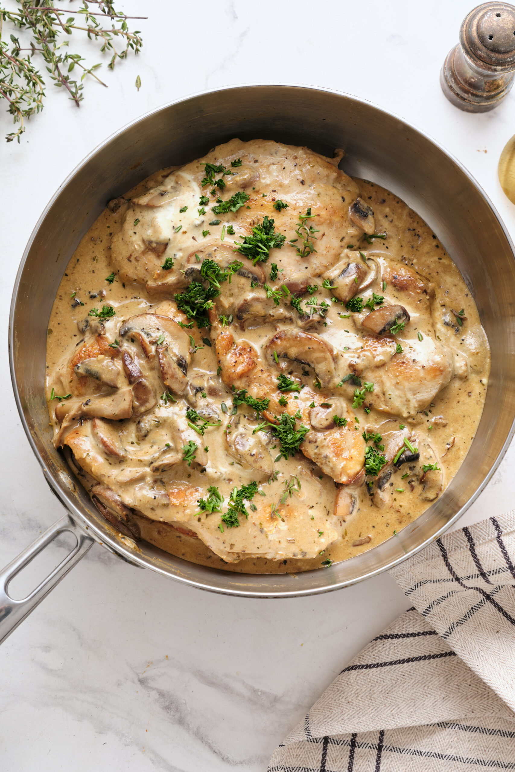 Chicken with mushroom sauce - foodfaithfittness