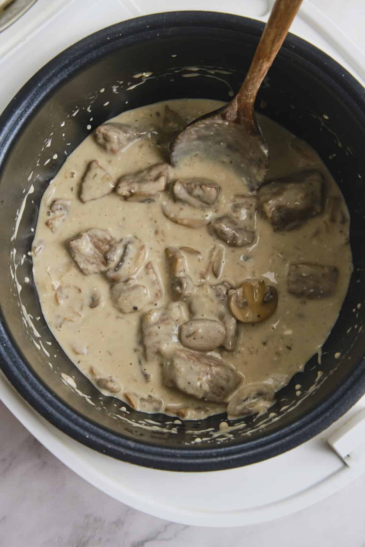 Beef stroganoff crock -pot - foodfaithfittness