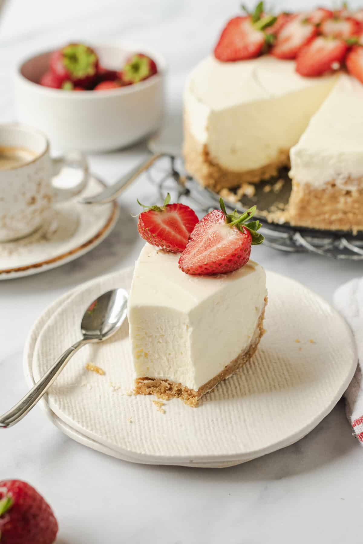 No Bake Cheesecake Recipe - foodfaithfitness