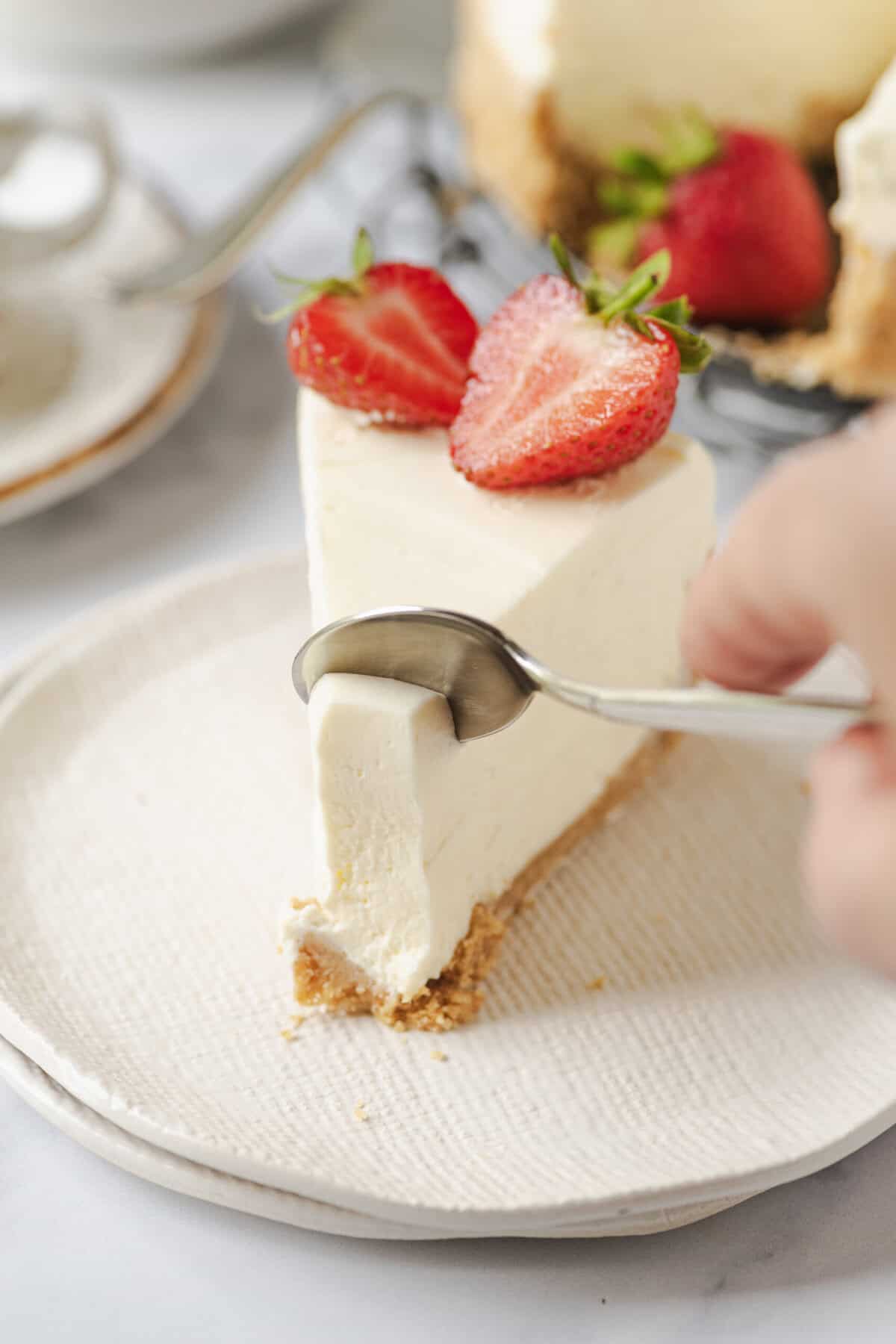 No Bake Cheesecake Recipe - foodfaithfitness