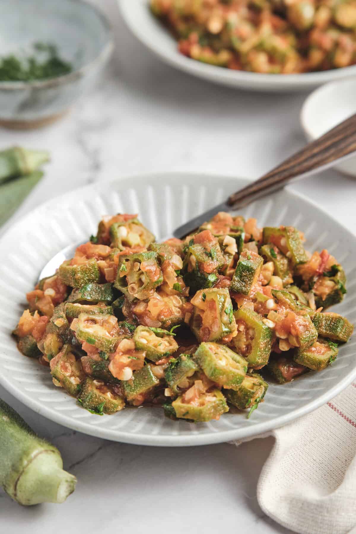 Stewed Okra and Tomatoes - foodfaithfitness