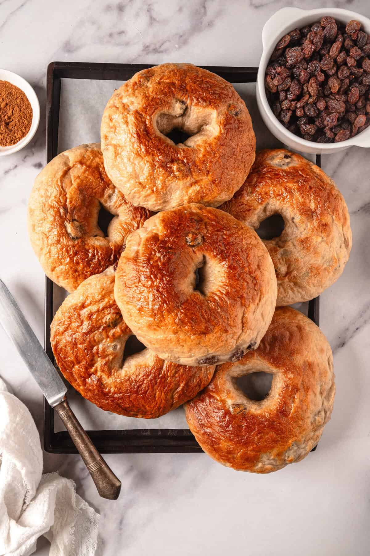 Cinnamon Raisin Bagels - foodfaithfitness
