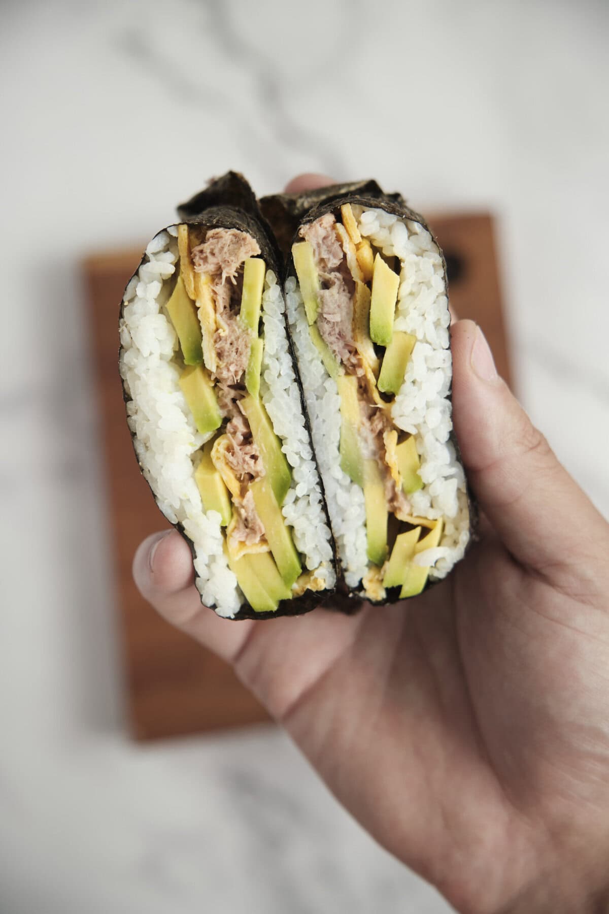 Onigirazu Sushi Sandwich - foodfaithfitness