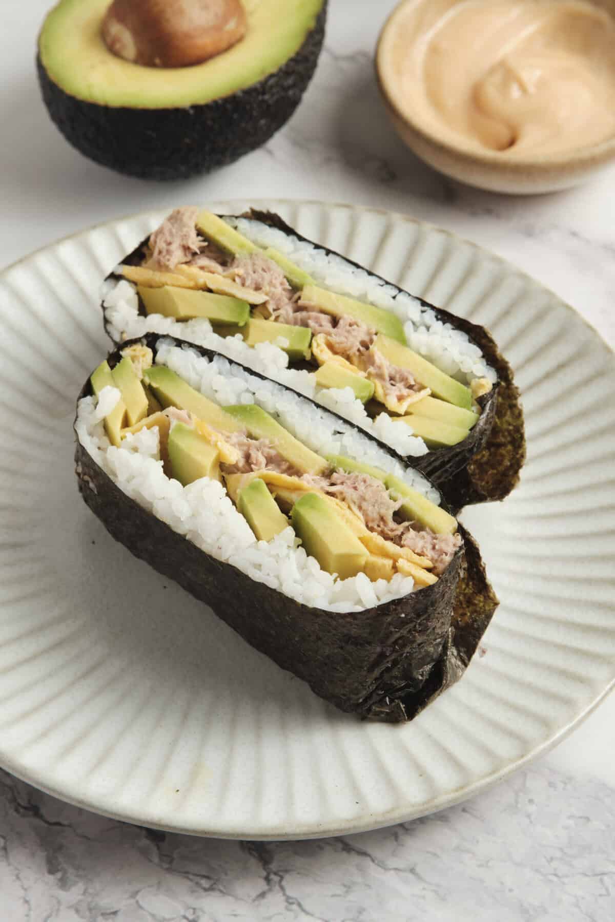 Onigirazu Sushi Sandwich - foodfaithfitness
