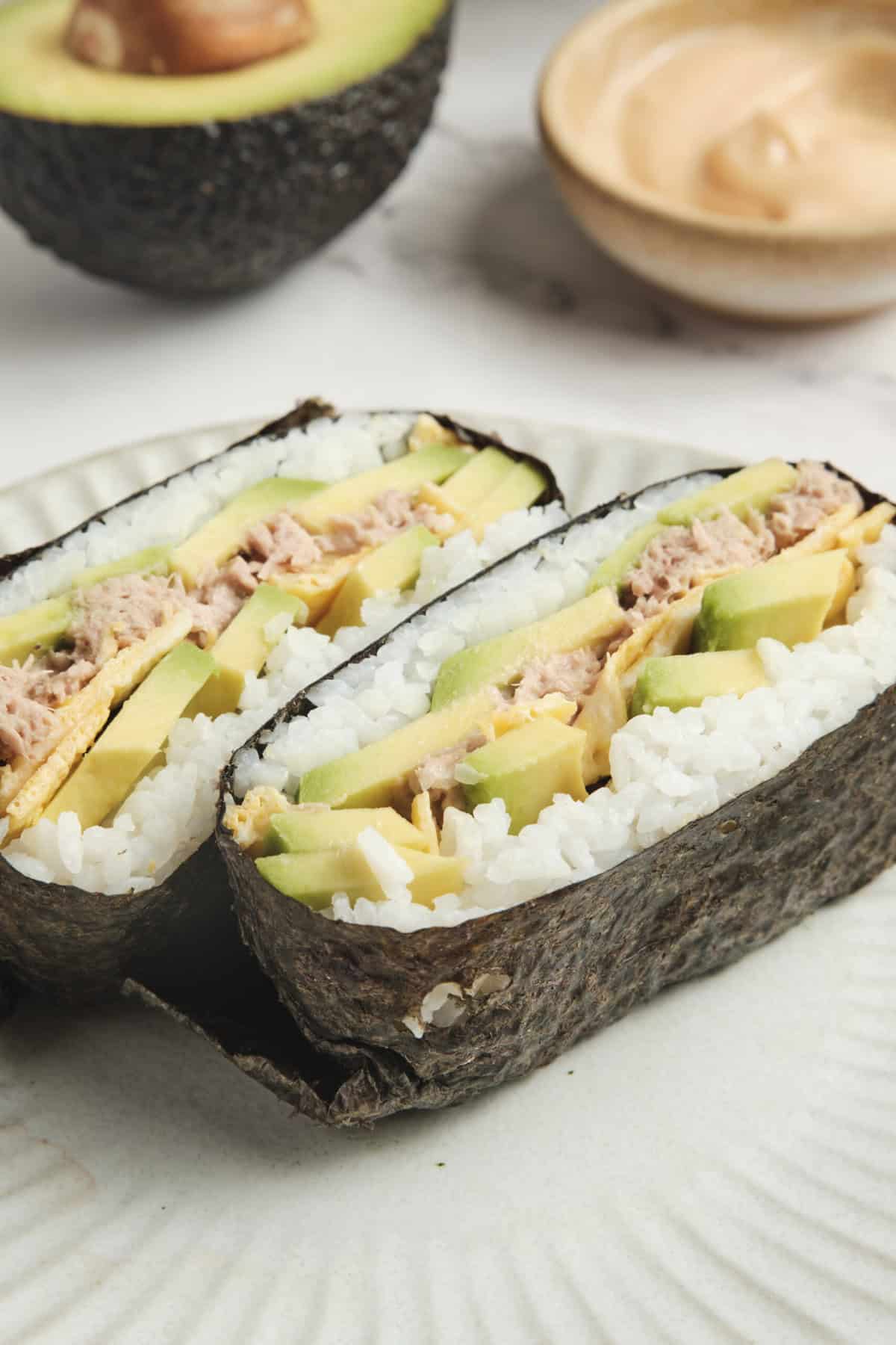 Onigirazu Sushi Sandwich - foodfaithfitness