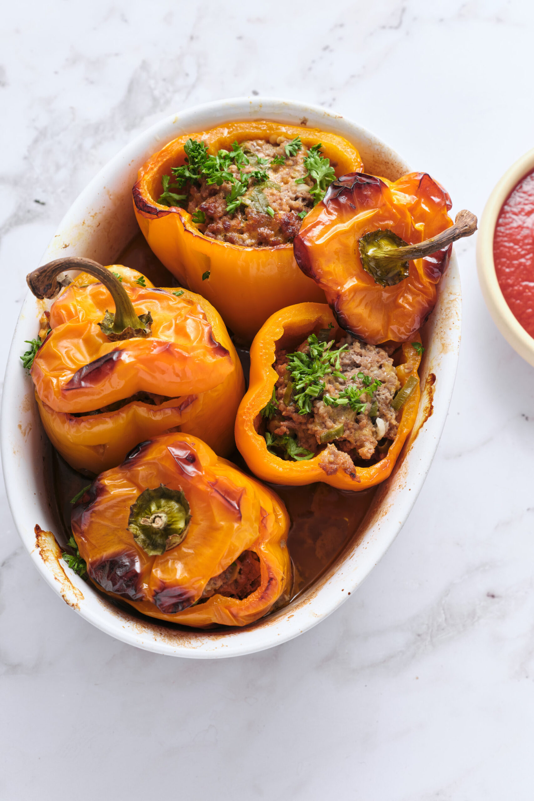 Jack-O'-Lantern Stuffed Peppers - Food Faith Fitness