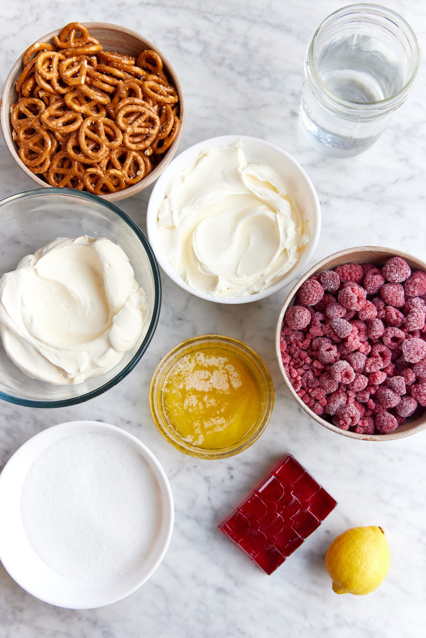 Raspberry Pretzel Salad- foodfaithfitness