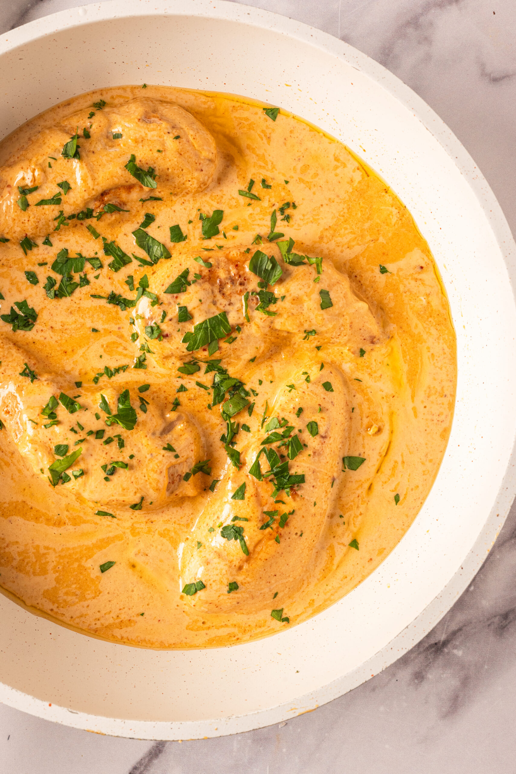 Chicken Lazone viewed from above.