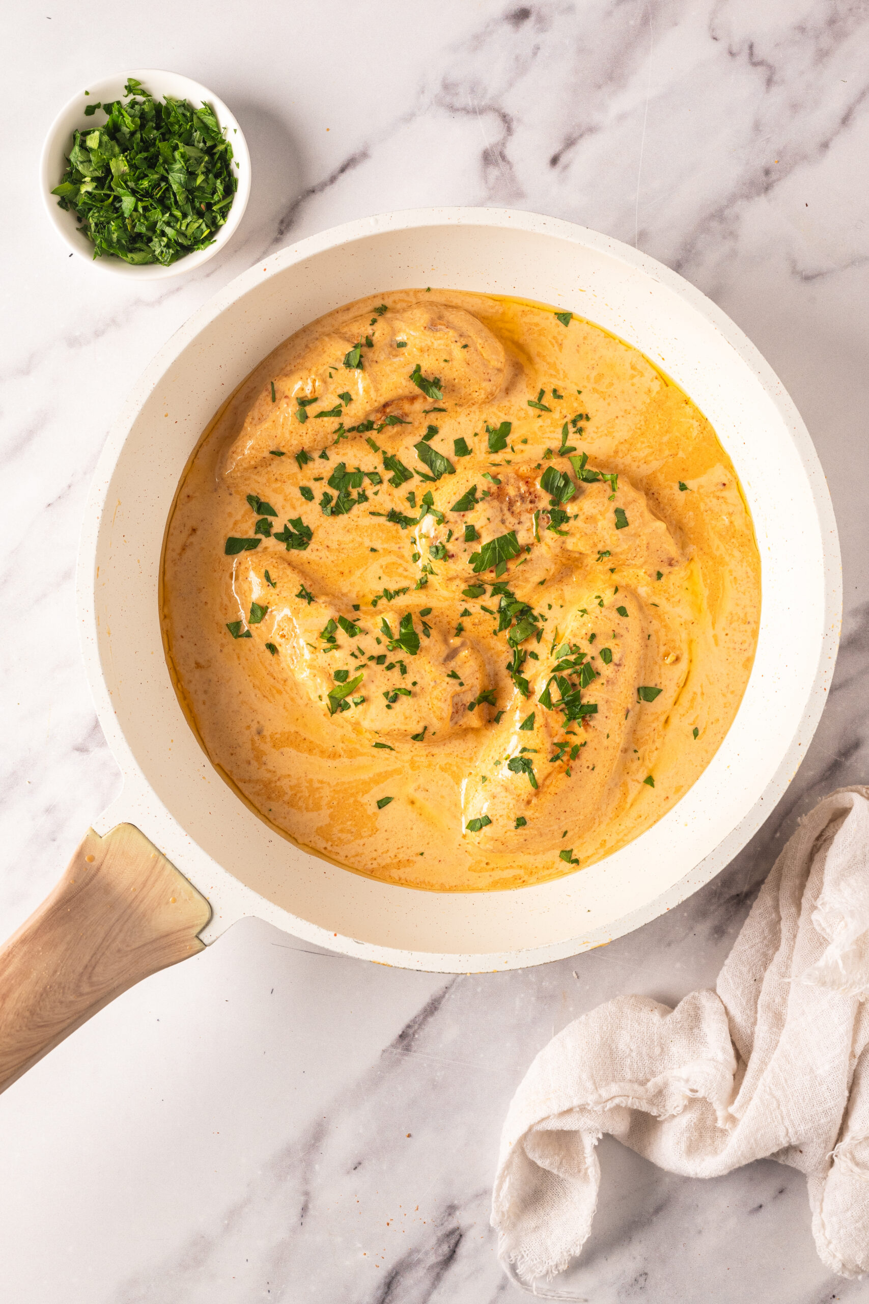 Chicken Lazone viewed from above.