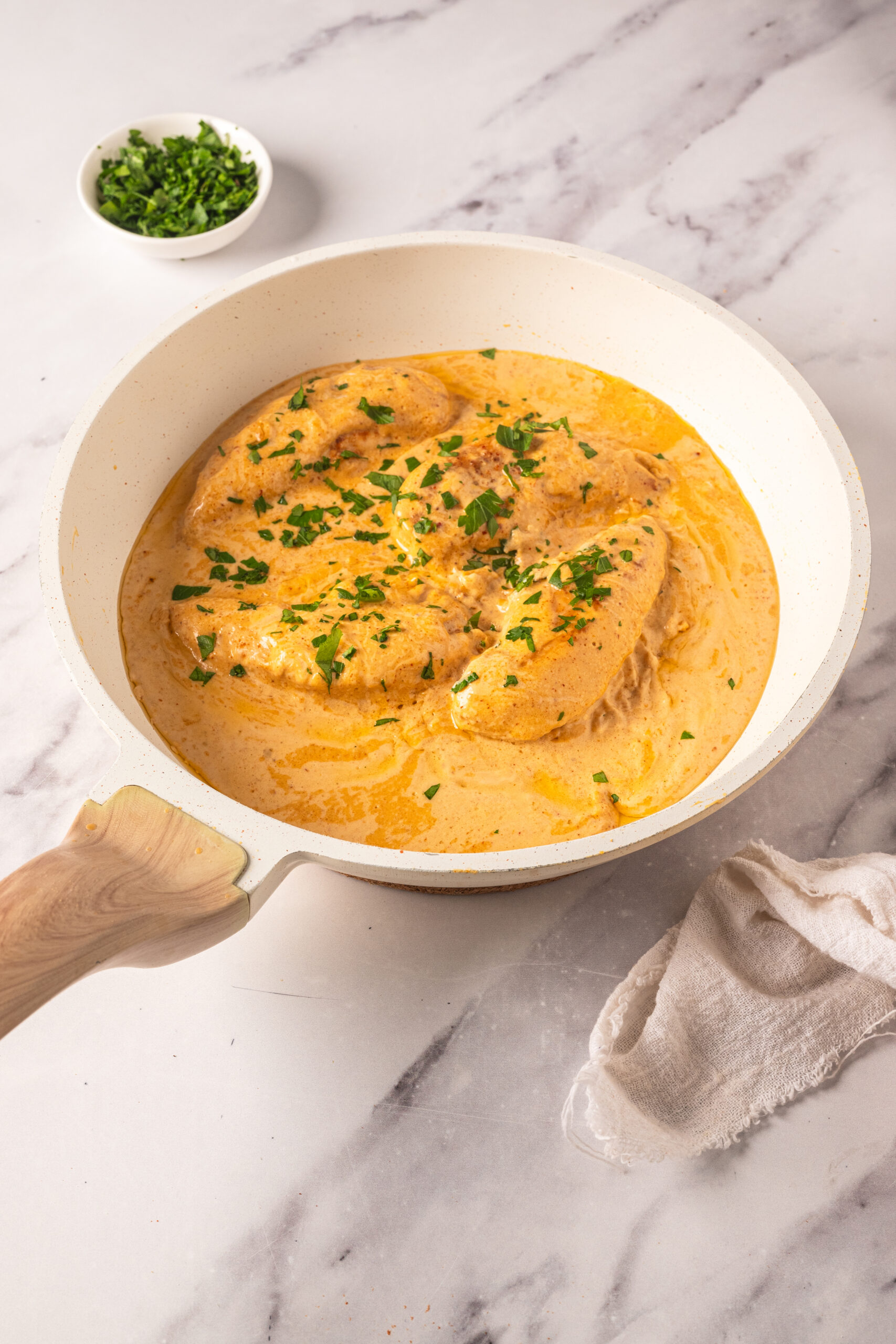 Chicken Lazone viewed from above.