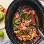 Slow-Cooker Chicken Fajitas shot from above