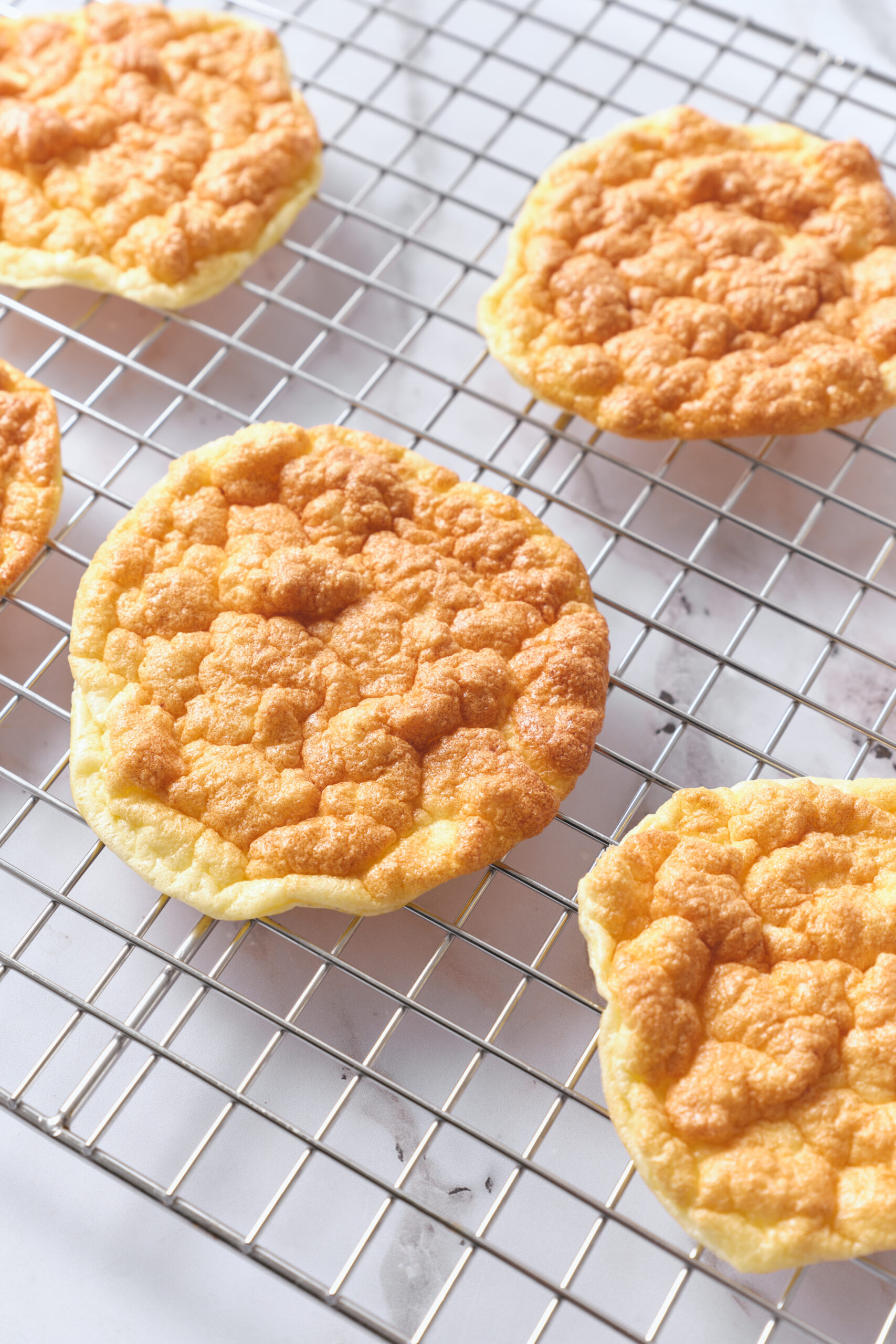 Cloud Bread on an oven tray close shot