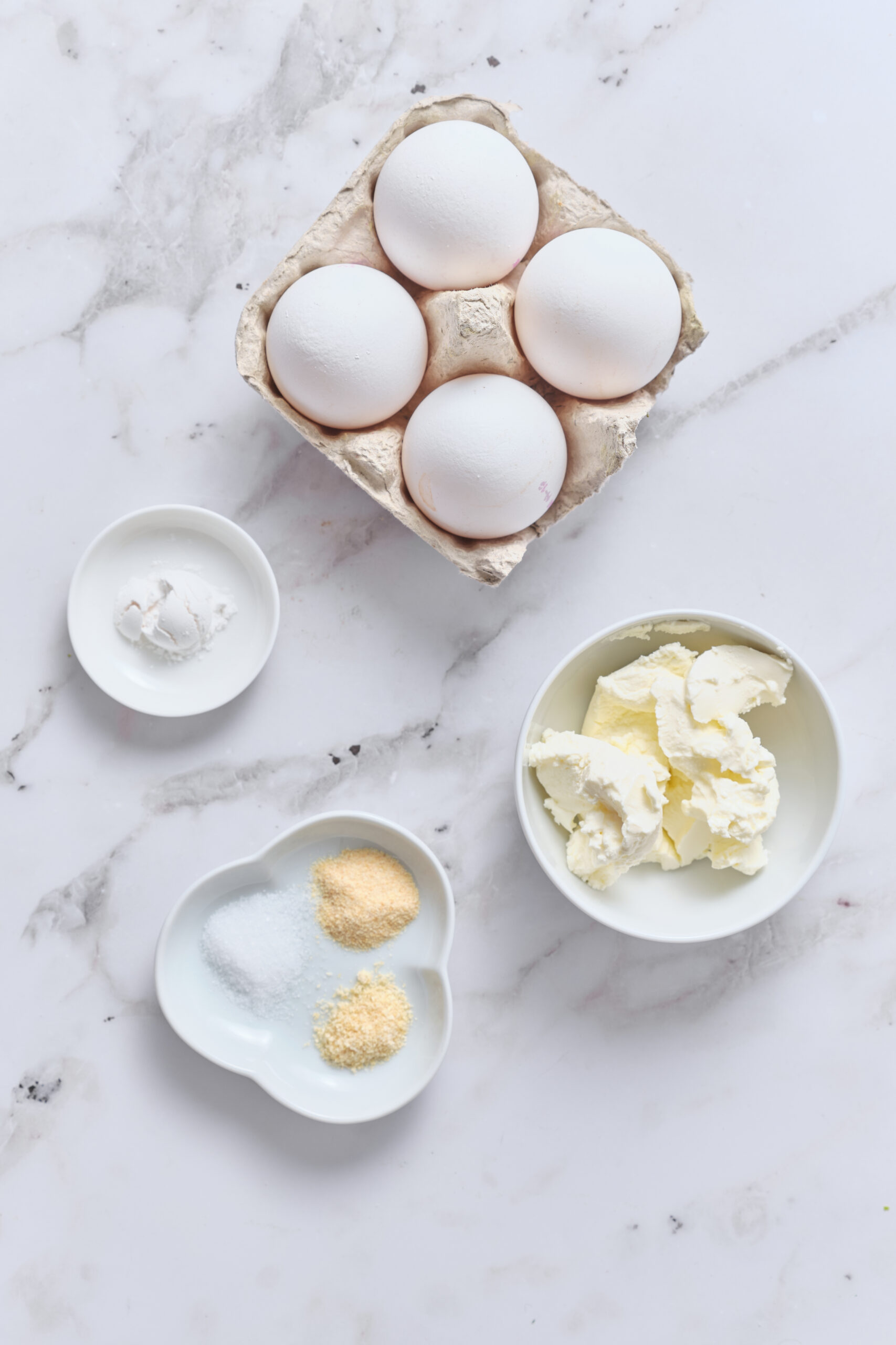Cloud Bread recipe ingredients shot from above
